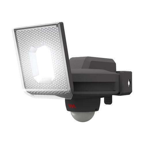 ムサシ LEDAC1007 7.5W×1灯スライド型LEDセンサーライト 白色 コンセント式 グレー