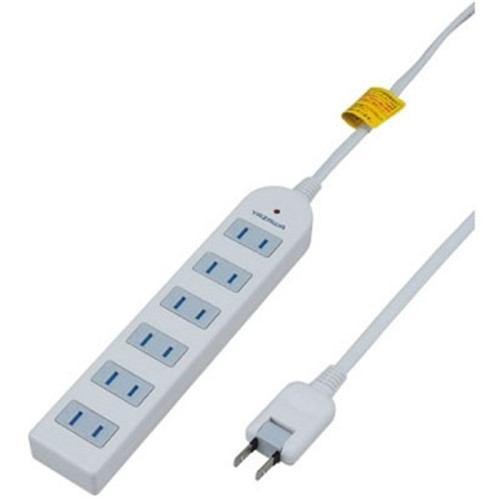 ヤザワ Y02KS602WH 雷サージ付 延長コード・タップ 6個口 2m 白