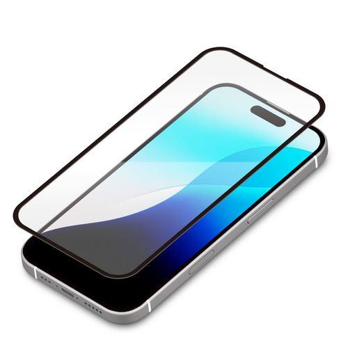 PGA PG-24BGLF08SP iPhone 16 Pro用 液晶全面保護ガラス 角割れ防止PETフレーム [SHOCKPROOF/高透明] P