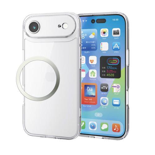 エレコム PM-A25BHVCGKCR iPhone Air ケース 磁気吸着対応メタルステッカー付 背面ガラス 極限保護 クリア