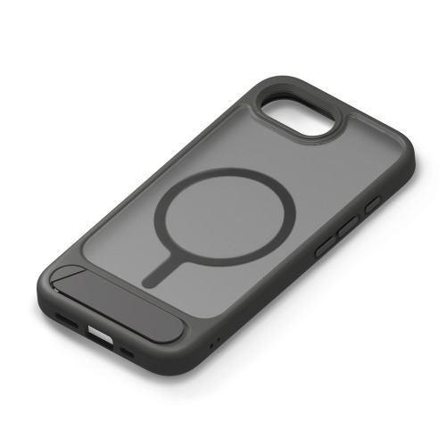 PGA PG-25KMH09BK iPhone 16e用 MagSafe対応 スタンド付ハイブリッドケース マットブラック