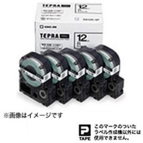キングジム SS12K5P テプラ 白ラベルテープ (白テープ/黒文字/12mm幅・5個パック)