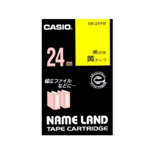 カシオ ネームランド スタンダードテープ 24mm幅(黄テープ/黒文字) XR-24YW
