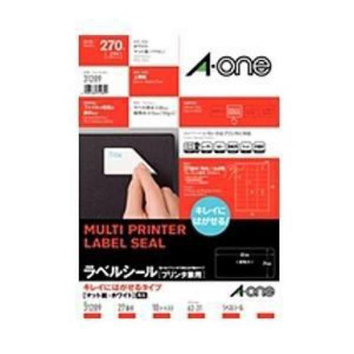 エーワン ラベルシール プリンタ兼用 キレイにはがせるタイプ マット紙・ホワイト・ A4判 27面 四辺余白付 角丸・10シート 270片 3128