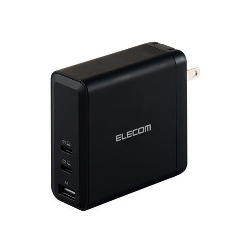 エレコム ACDC-PD96140BK USB Power Delivery EPR規格140W対応AC充電器(C×2+A×1) ブラック