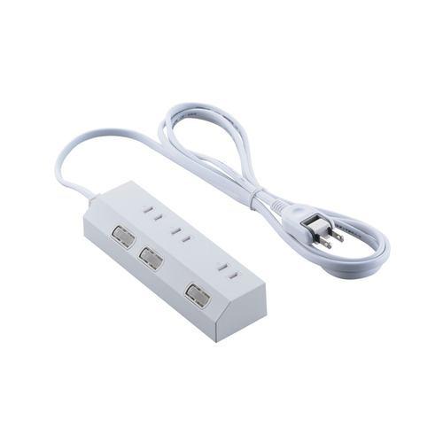 エレコム T-IS01-2320WH 3個口電源タップ 雷ガード 個別スイッチ コード2m ホワイト