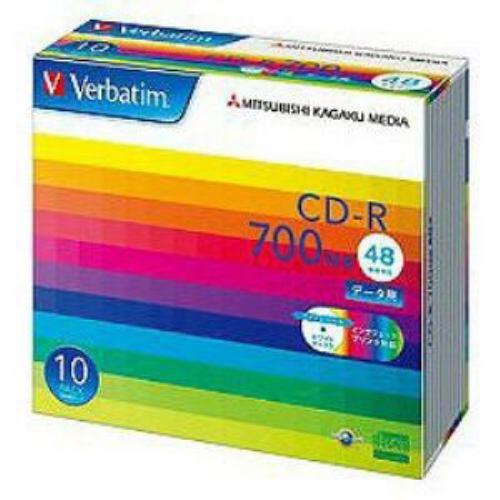 バーベイタム(Verbatim) SR80SP10V1 48倍速対応 データ用CD-Rメディア インクジェット対応 (700MB・10枚)