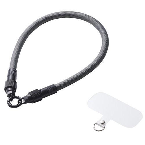 エレコム P-STHH1CC08BK スマホ ハンドストラップ USB Type-C to C 30cm 手首 / 腕掛け ブラック