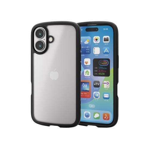 エレコム PM-A24ATSLFCSBK iPhone 16 TOUGH SLIM LITE ハイブリッドケース シルキークリア