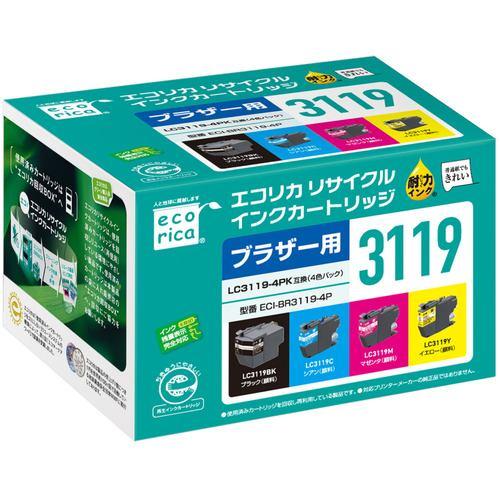【推奨品】エコリカ ECI-BR3119-4P エコリカ brother ( ブラザー ) LC3119-4PK 対応 リサイクル インク カートリ
