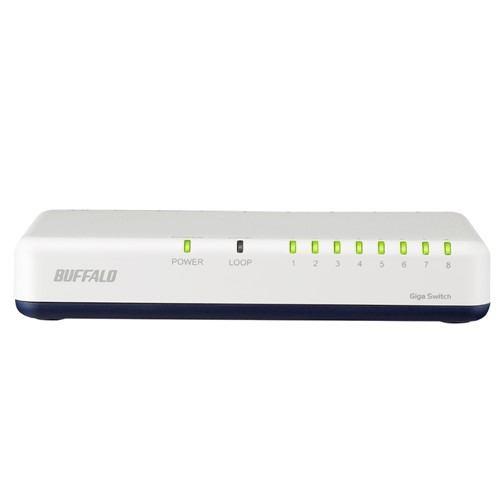 BUFFALO LSW7GT8EPWH Giga対応 スイッチングハブ 8ポート 電源外付けモデル マグネット付 ホワイト