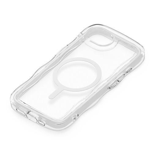 PGA PG-25KMA11CL iPhone 16e用 MagSafe対応 ウェーブ エアクッションケース クリア
