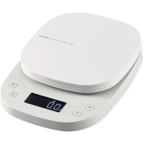 エレコム HCS-KS03WH キッチンスケール/タイマー付/最大2kg/最小0.1g表示/ホワイト HCSKS03WH
