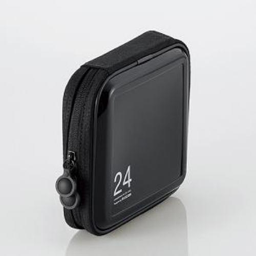 エレコム CCD-H24BK CD/DVDファスナーケース 24枚収納 ブラック