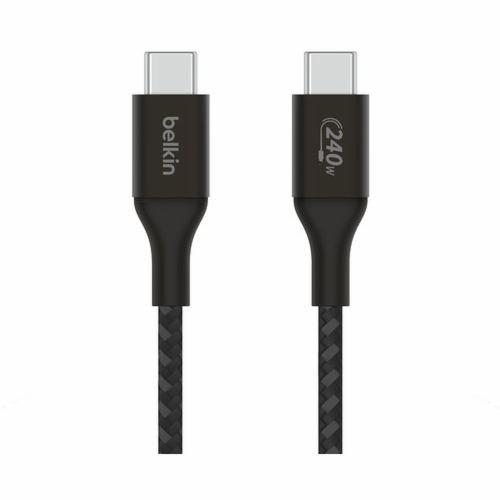 ベルキン BoostCharge 240W USB-C to USB-C 編組ケーブル 2m ブラック CAB015BT2MBK