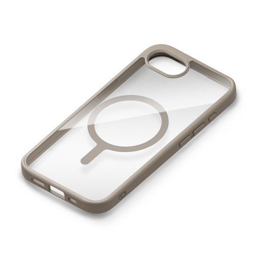 PGA PG-25KMH02BE iPhone 16e用 MagSafe対応 ハイブリッドケース クリアベージュ