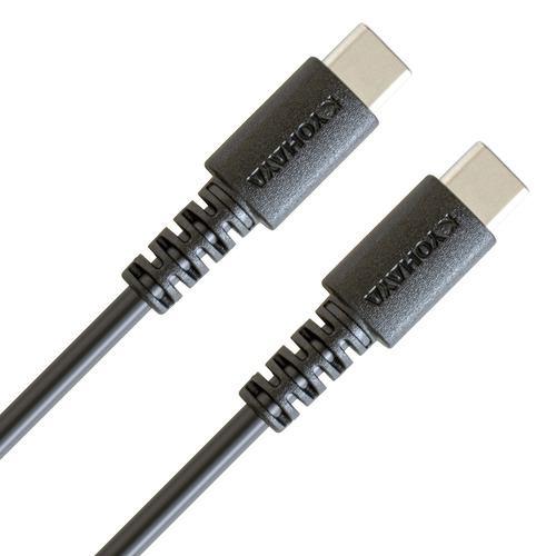 京ハヤ JKNMCCC100BK USB C TO C ケーブル USB Power Delivery対応 曲げに強い4方向スリット 100cm ブ