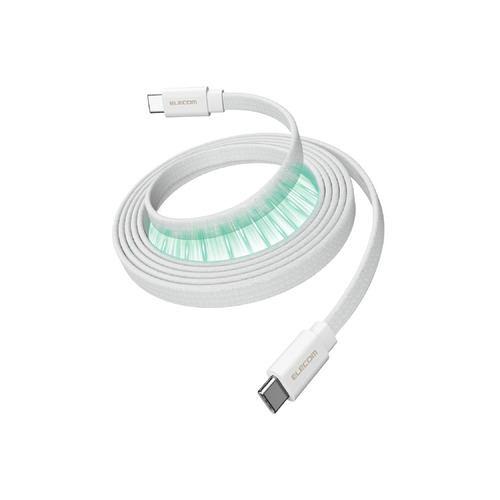 エレコム MPA-CCTMGF10WH USB-C ケーブル PD60W USB Type-C to Type-C 1m 急速充電 薄型フラット ナ