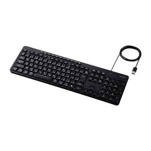 エレコム TK-QT11FUMBK 有線キーボード テンキー付 日本語配列 USB接続 Windows Mac対応 AI起動キー搭載 メンブレン ブ