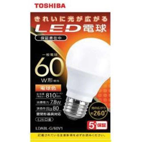 東芝 LDA8L-G/60V1 LED電球 全方向 電球色 60W形相当