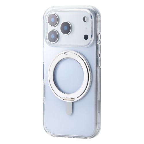エレコム PM-A25CMAGSTSV iPhone 17 Pro ケース MAGKEEP 360度回転スタンド付 シルバー