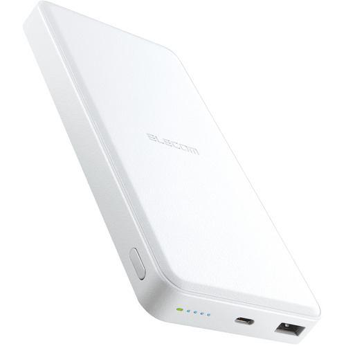 エレコム DE-C39-12000WH モバイルバッテリー 12000mAh PD対応 20W 入出力(TypeC×1) 出力(USBA×1) おま