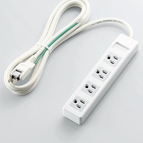 エレコム 3ピンプラグ対応タップ(マグネット付) T-T1B-3425WH