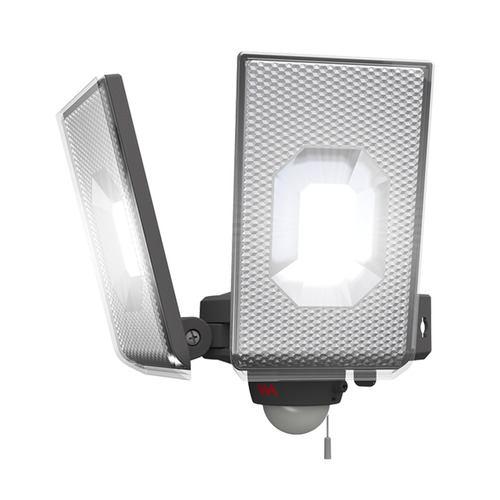 ムサシ LEDAC2050 12.5W×2灯スライド型LEDセンサーライト コンセント式 グレー