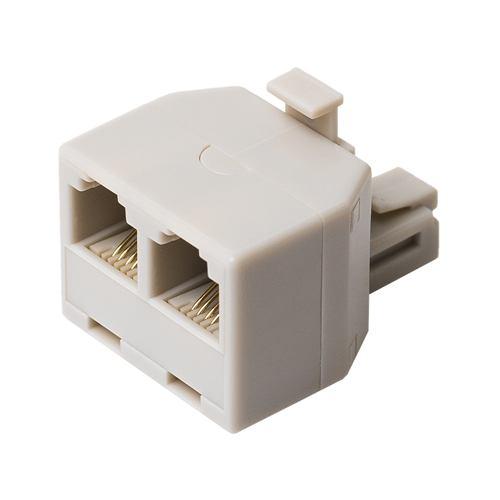 ミヨシ DA-42/WH 6極4芯対応 電話機コード分配アダプタ 直挿しタイプ ホワイト