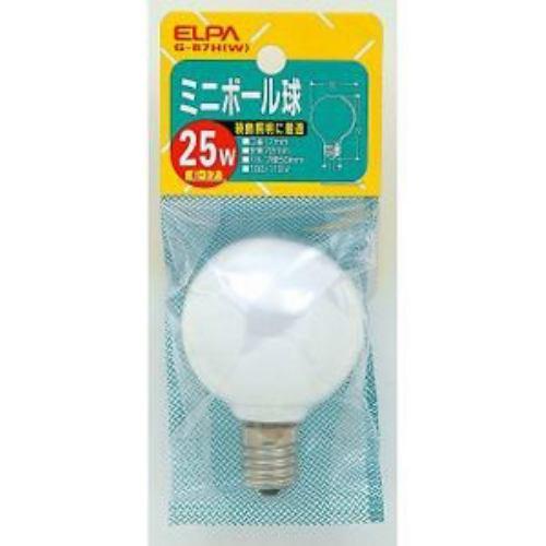 ELPA G-87H(W) ミニボール球 25W E17 G50 ホワイト
