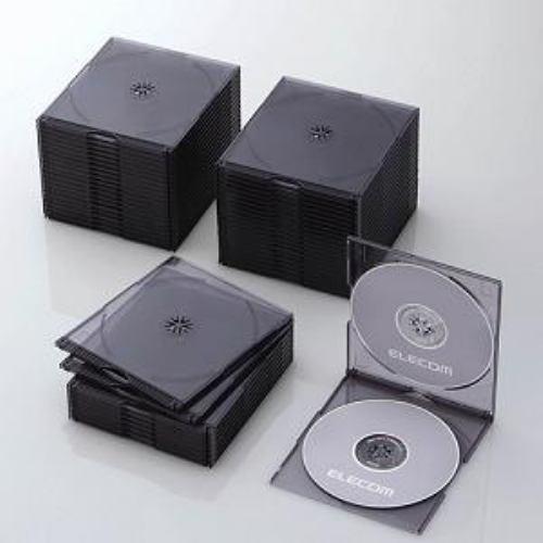 エレコム CCD-JSCSW50CBK Blu-ray/DVD/CDケース(スリム/PS/2枚収納/50パック) クリアブラック