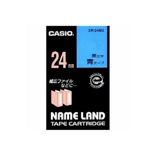 カシオ ネームランドテープ ( 24mm/青に黒字/長さ8m ) ( XR-24BU )