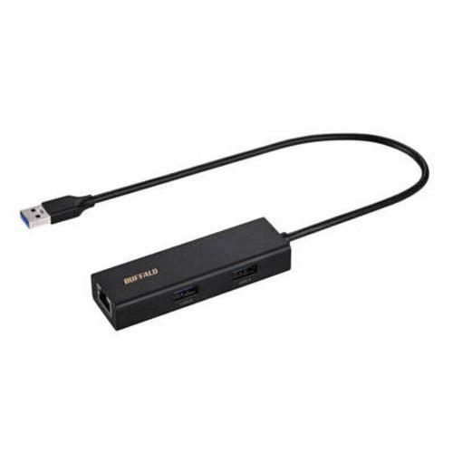 BUFFALO LUDU3AU101BK Giga対応 USBハブ付き LANアダプター USB Type-A接続 ブラック