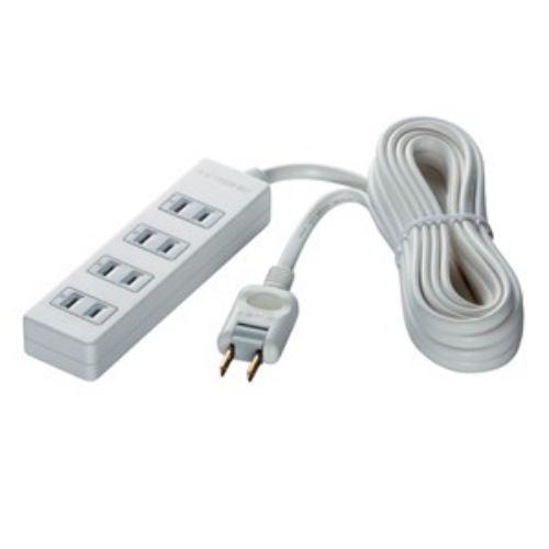 バッファロー 2ピン式電源タップ 4個口タイプ 雷サージ防止付 3m ホワイト BSTAPSG2430WH
