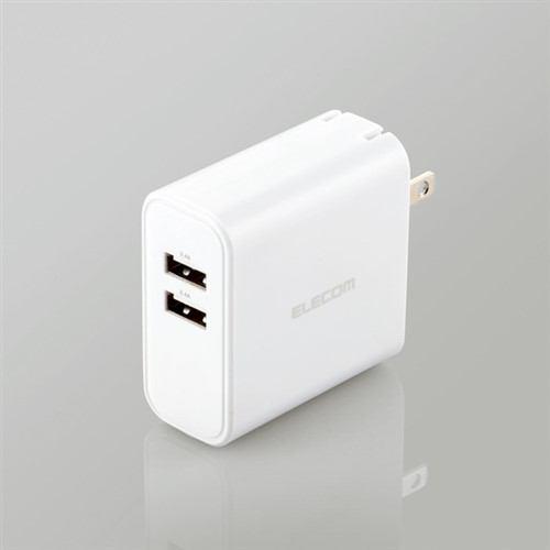 エレコム MPA-ACU05WH 24W AF×2 AC充電器 ホワイト
