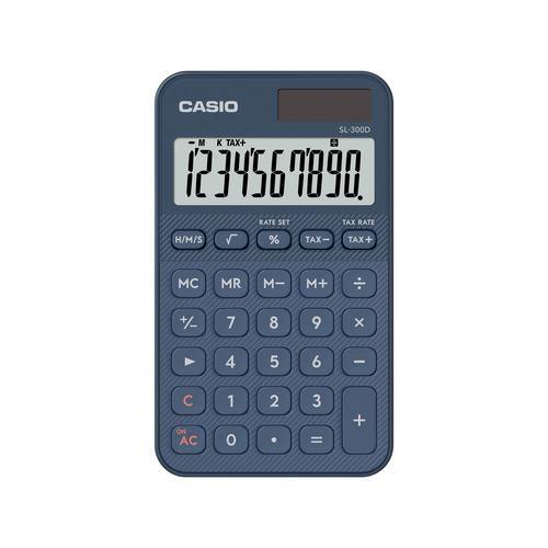 カシオ計算機 SL-300D-NY-N デザイン電卓 ノート型カラフル 10桁表示 税計算機能あり ネイビー
