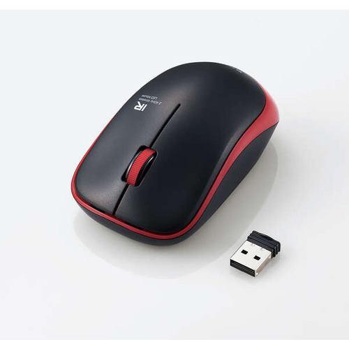 【推奨品】エレコム M-IR07DRKRD IRマウス ENELOシリーズ 無線 3ボタン 省電力 抗菌 レッド