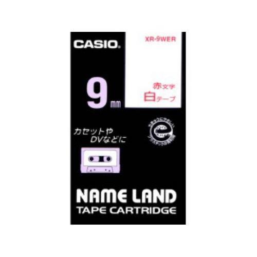 カシオ ネームランド スタンダードテープ 9MM幅(白テープ/赤文字)