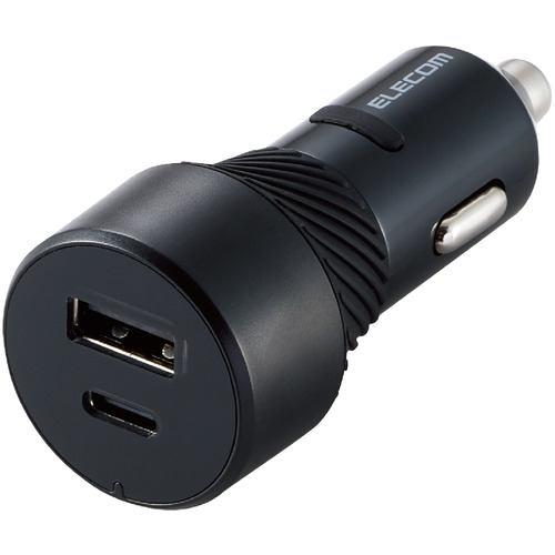 エレコム MPA-CCU15BK シガーソケット カーチャージャー 27W(5V/5.4A) 2ポート USB Type-C ×1 USB A ×1