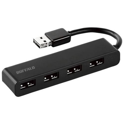 バッファロー BSH4U310D2BK “どっちもUSBハブ” どっちもUSBポート&どっちもUSBコネクター採用USB2.0バスパワーハブ 4ポー