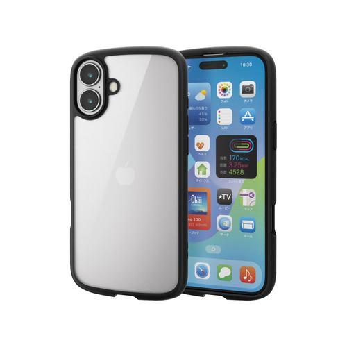 エレコム PM-A24BTSLFCBK iPhone 16 Plus TOUGH SLIM LITE ハイブリッドケース フレームカラー