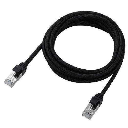 エレコム LD-TWSM/BK20 LANケーブル CAT7 2m 爪折れ防止 メッシュ シールド構造ブラック