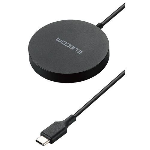 エレコム W-MA04BK マグネットQi2規格対応ワイヤレス充電器(15W・卓上) iPhone Airpods 各種対応 ブラック