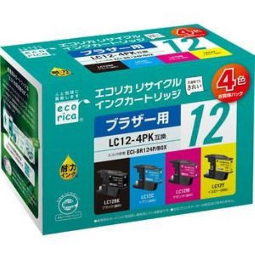 インク エコリカ カートリッジ ECI-BR124P/BOX LC124PK互換 リサイクルインク 4色パック(B/C/M/Y)