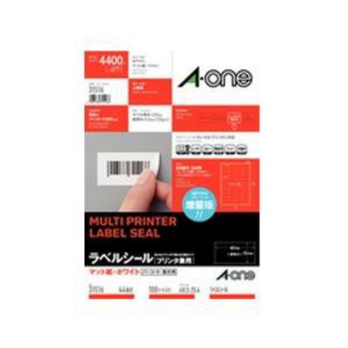 エーワン 31516 ラベルシール プリンタ兼用 ( A4 / 44面 / 四辺余白付 / 100シート ) ホワイト