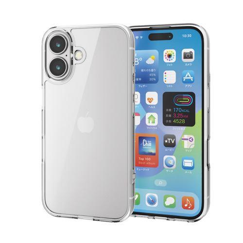エレコム PM-A24AHVCG1CR iPhone 16 ハイブリッドケース ガラス スタンダード