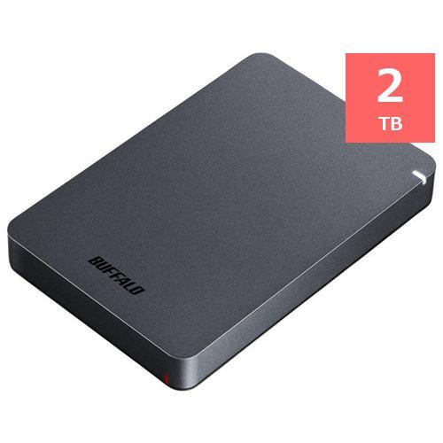 BUFFALO HD-PGF2.0U3-BBKA ポータブル外付けHDD 2TB ブラック HDPGF2.0U3BBKA