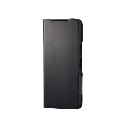 エレコム PM-K251PLFUBK Basio active3 手帳型レザーケース マグネット フラップ 薄型 スタンド機能付 ブラック