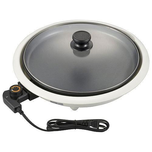 オーム電機 COK-YM130A-W ホットプレート 1300W/230度 で高温調理 フッ素樹脂コーティング プレート着脱式