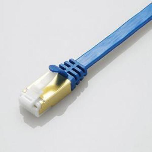 LD-TWSFT/BM100 ツメ折れ防止フラットLANケーブル(Cat7対応) 10m ブルーメタリック